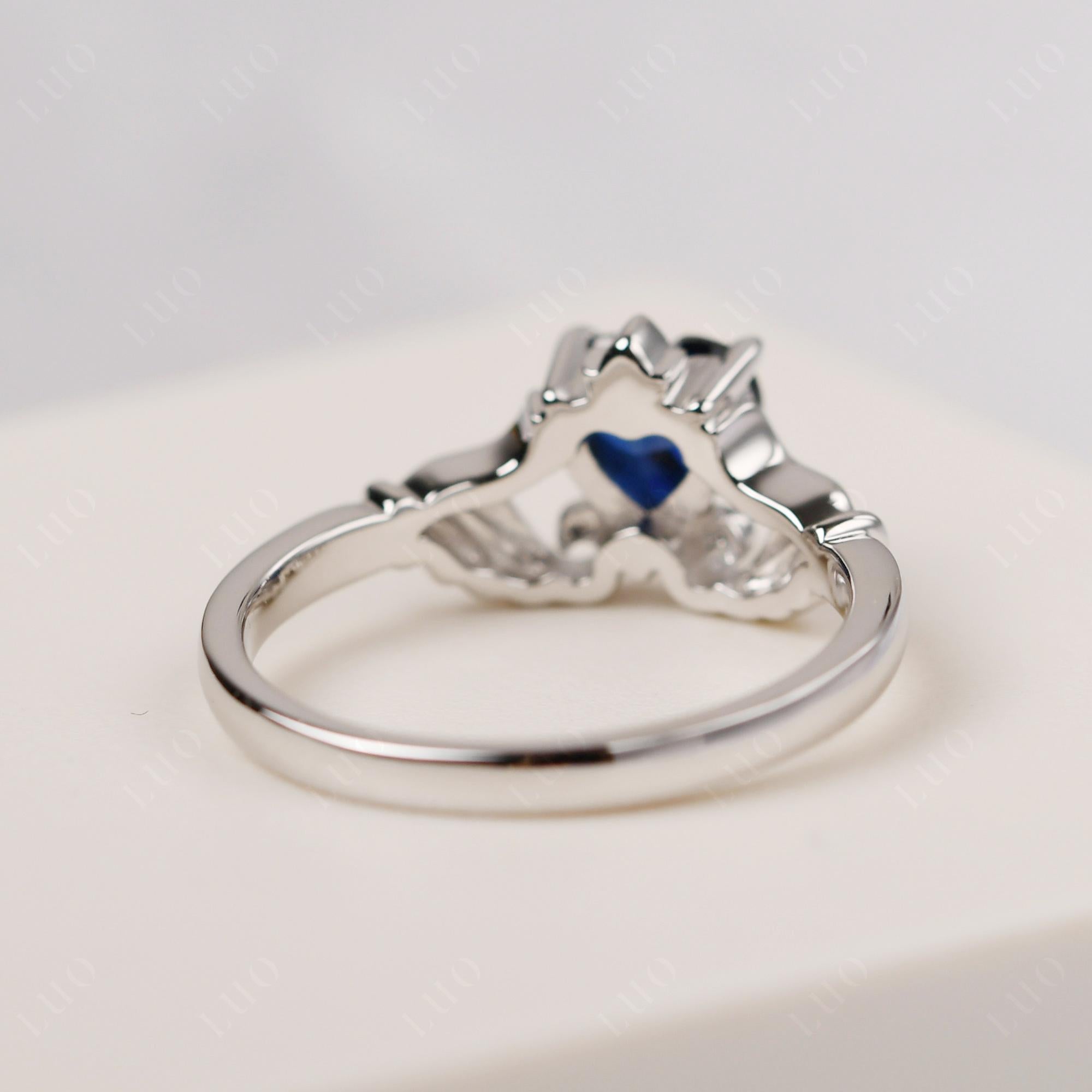 Sapphire Claddagh Engagement Ring - LUO Jewelry 