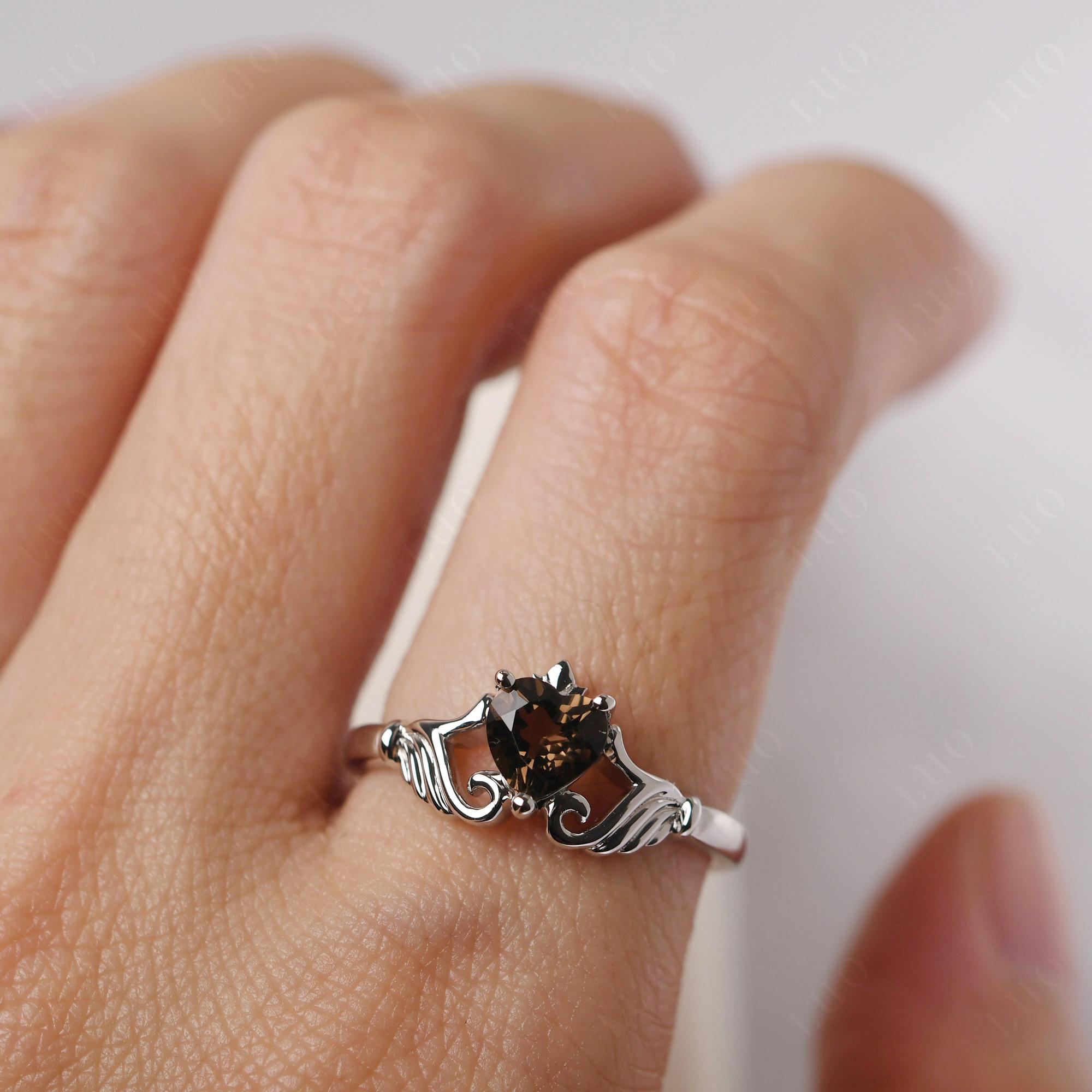 Smoky Quartz Women's Claddagh Ring - LUO Jewelry 