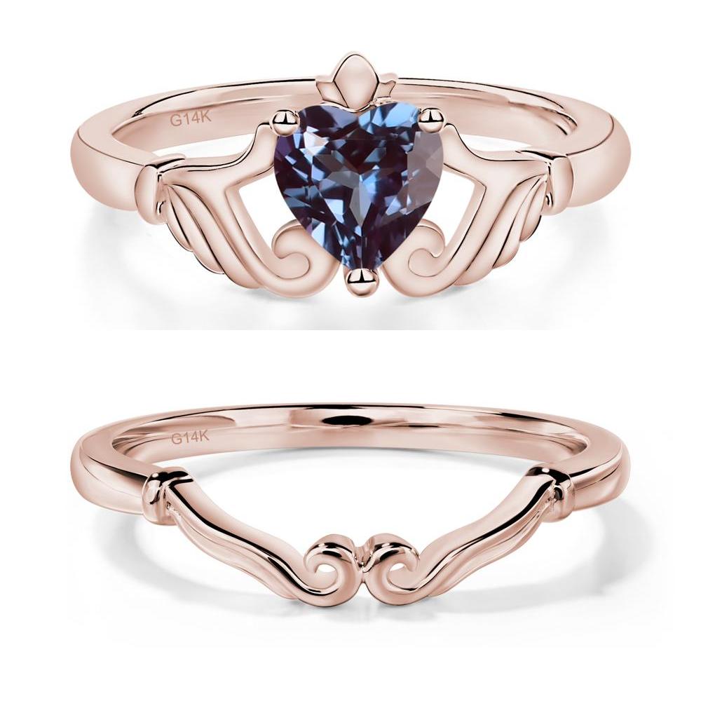 Heart Shaped Alexandrite Claddagh Ring - LUO Jewelry #metal_xxxxx