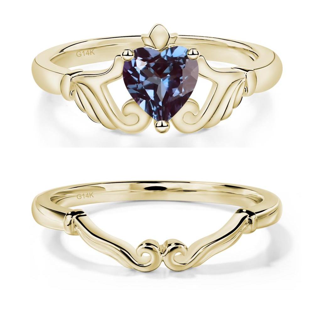 Heart Shaped Alexandrite Claddagh Ring - LUO Jewelry #metal_xxxxx