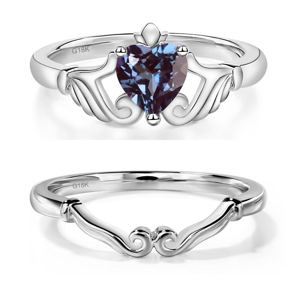 Heart Shaped Alexandrite Claddagh Ring - LUO Jewelry #metal_xxxxx