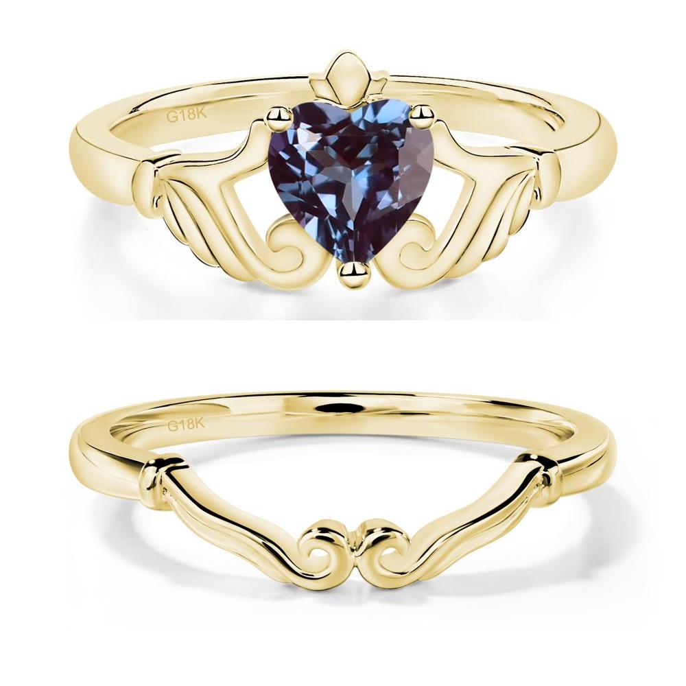 Heart Shaped Alexandrite Claddagh Ring - LUO Jewelry #metal_xxxxx