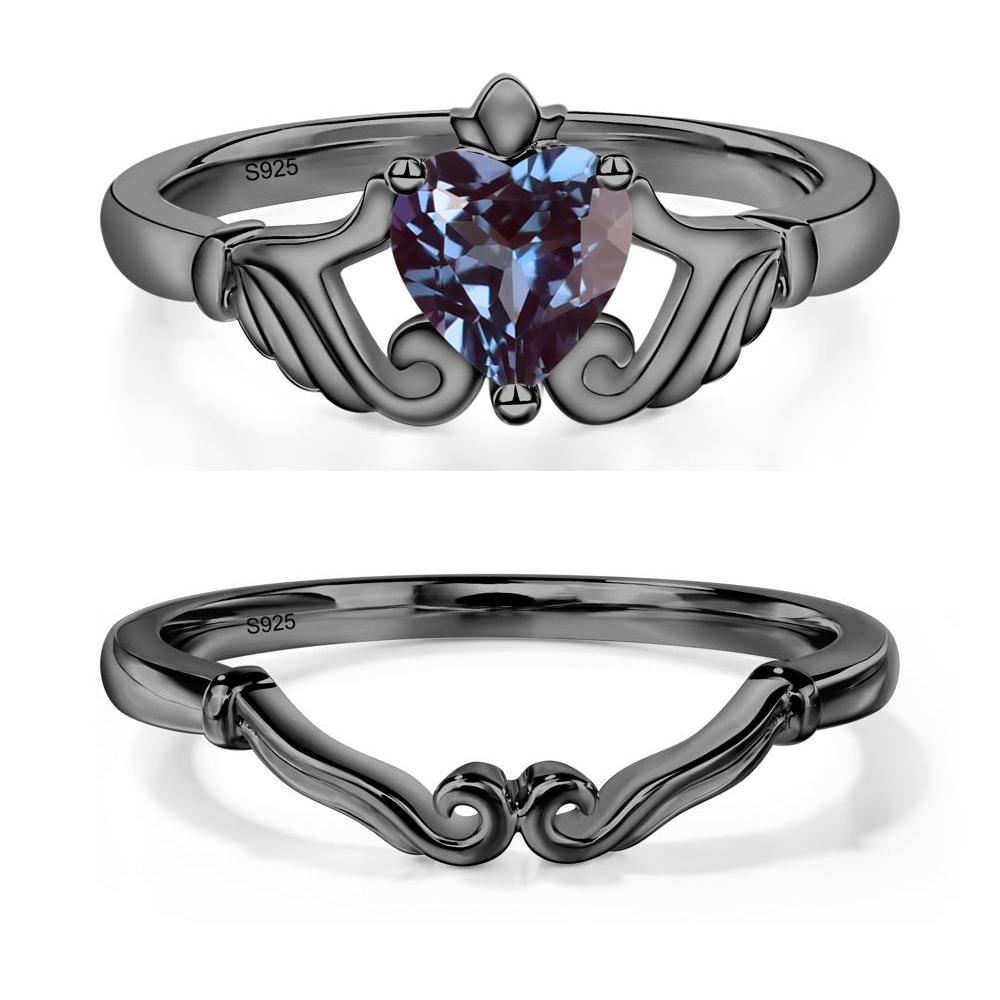 Heart Shaped Alexandrite Claddagh Ring - LUO Jewelry #metal_xxxxx