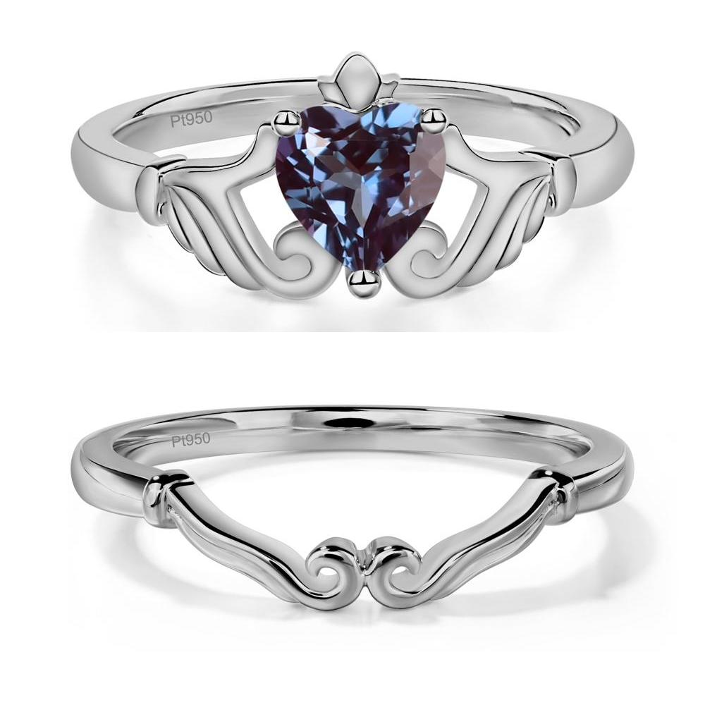 Heart Shaped Alexandrite Claddagh Ring - LUO Jewelry #metal_xxxxx