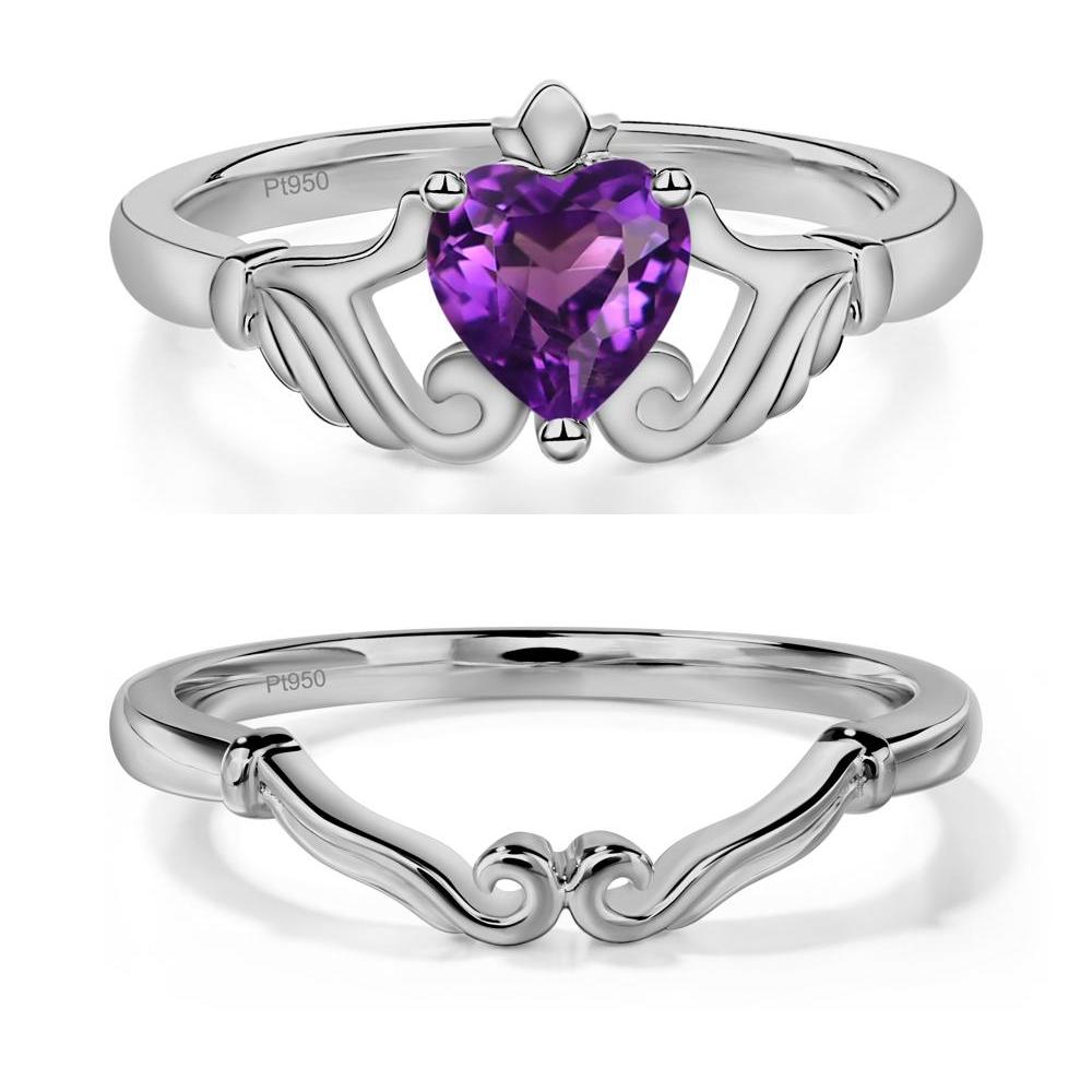 Amethyst Claddagh Ring - LUO Jewelry #metal_xxxxx