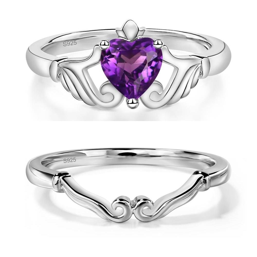 Amethyst Claddagh Ring - LUO Jewelry #metal_xxxxx