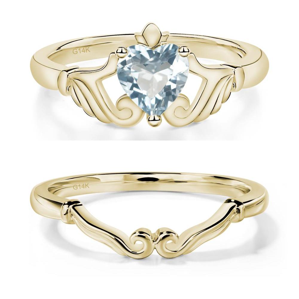 Aquamarine Claddagh Engagement Ring - LUO Jewelry #metal_xxxxx