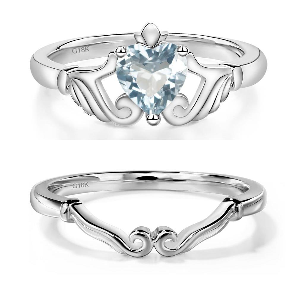 Aquamarine Claddagh Engagement Ring - LUO Jewelry #metal_xxxxx