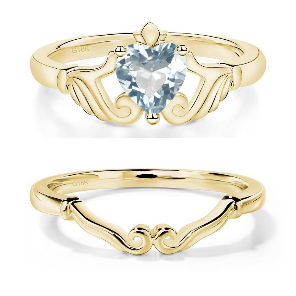 Aquamarine Claddagh Engagement Ring - LUO Jewelry #metal_xxxxx