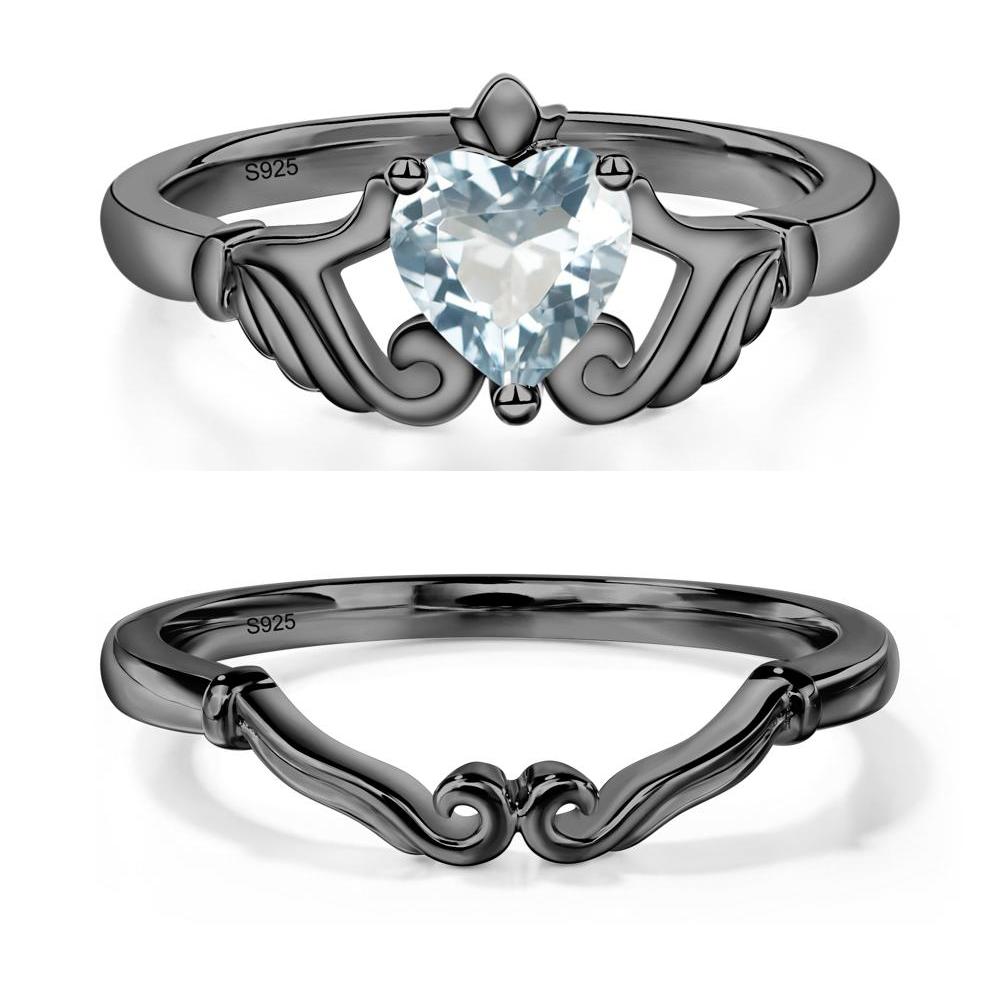 Aquamarine Claddagh Engagement Ring - LUO Jewelry #metal_xxxxx