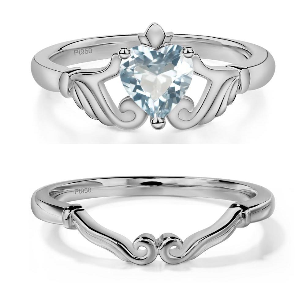 Aquamarine Claddagh Engagement Ring - LUO Jewelry #metal_xxxxx