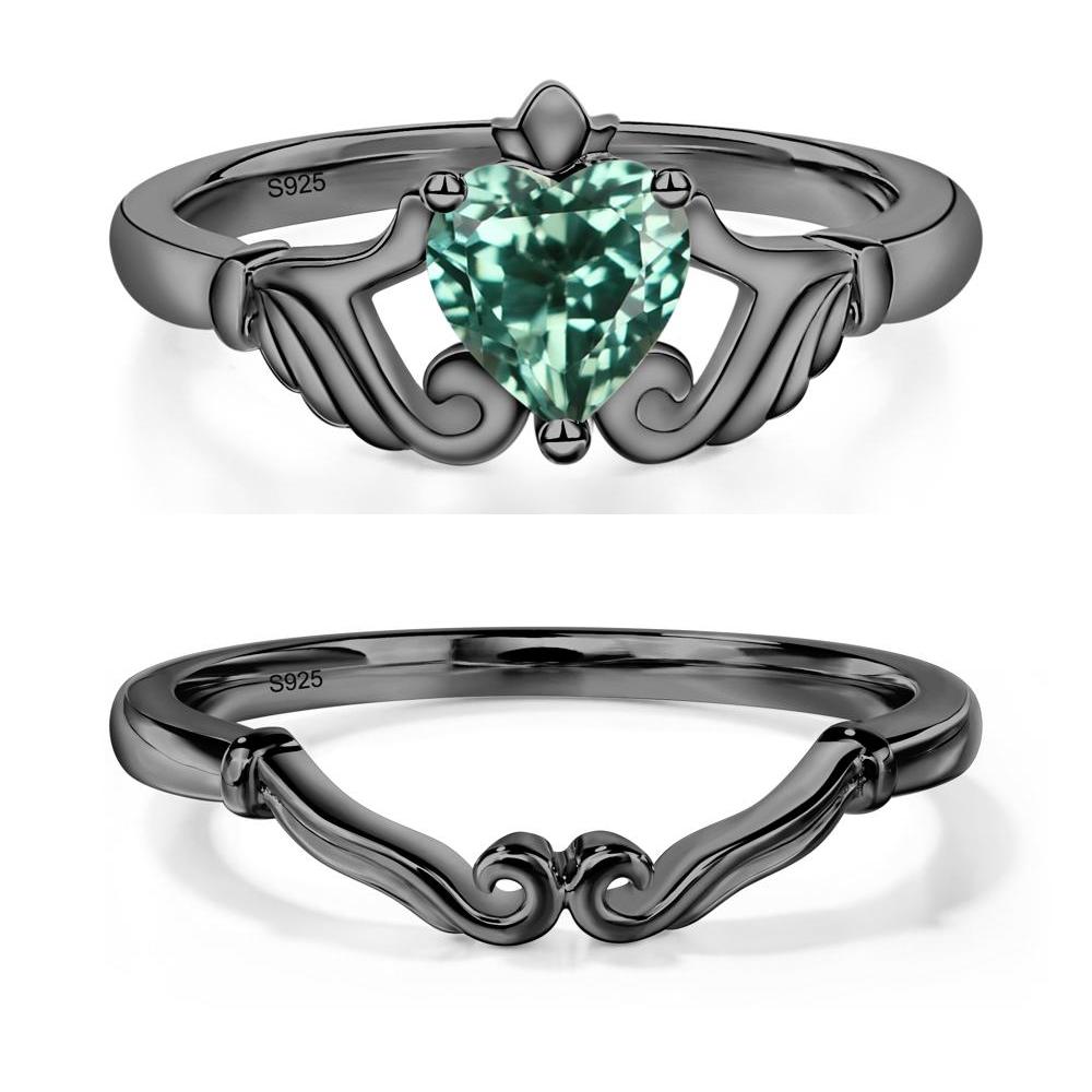 Green Sapphire Women's Claddagh Ring - LUO Jewelry #metal_xxxxx