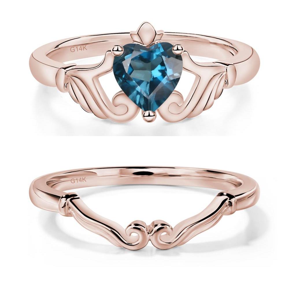 London Blue Topaz Claddagh Ring - LUO Jewelry #metal_xxxxx