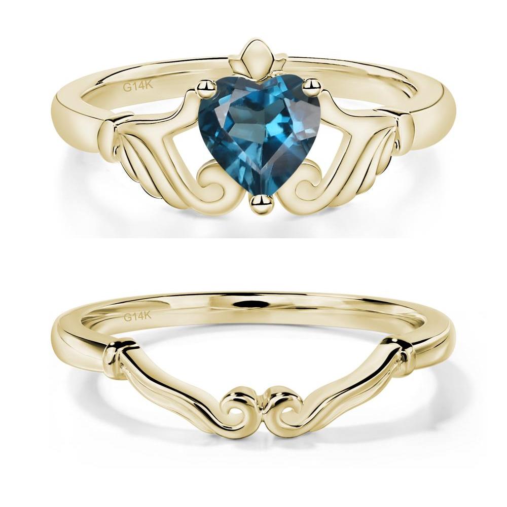 London Blue Topaz Claddagh Ring - LUO Jewelry #metal_xxxxx