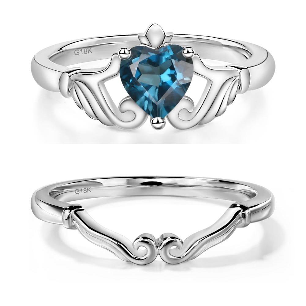 London Blue Topaz Claddagh Ring - LUO Jewelry #metal_xxxxx