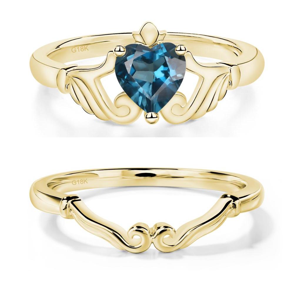 London Blue Topaz Claddagh Ring - LUO Jewelry #metal_xxxxx