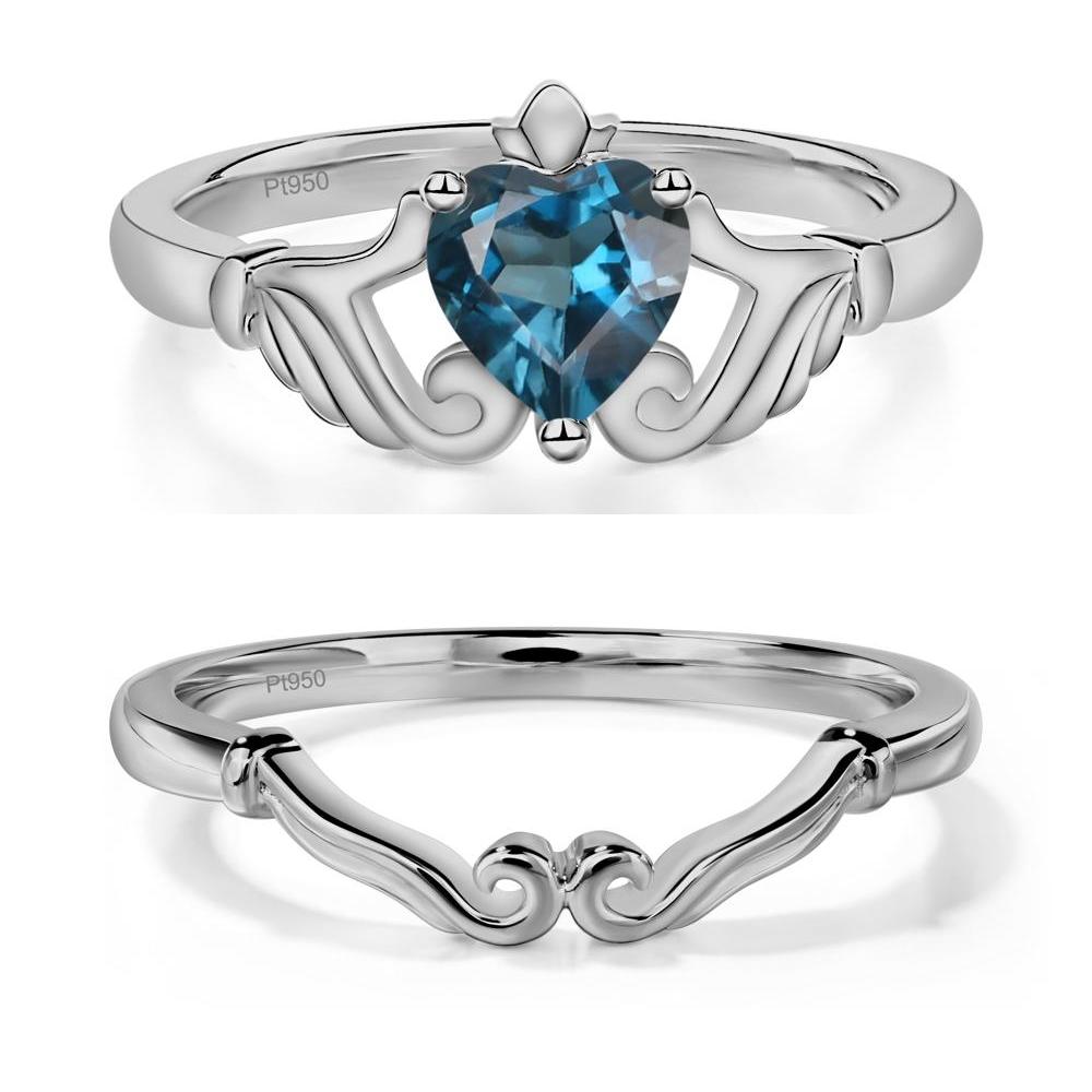 London Blue Topaz Claddagh Ring - LUO Jewelry #metal_xxxxx