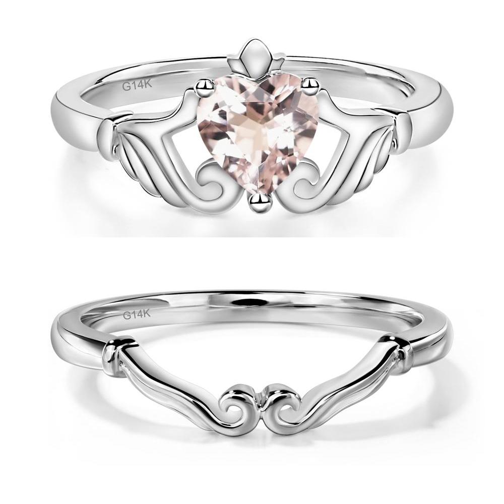 Morganite Claddagh Engagement Ring - LUO Jewelry #metal_xxxxx