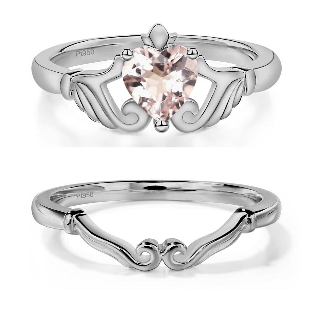 Morganite Claddagh Engagement Ring - LUO Jewelry #metal_xxxxx