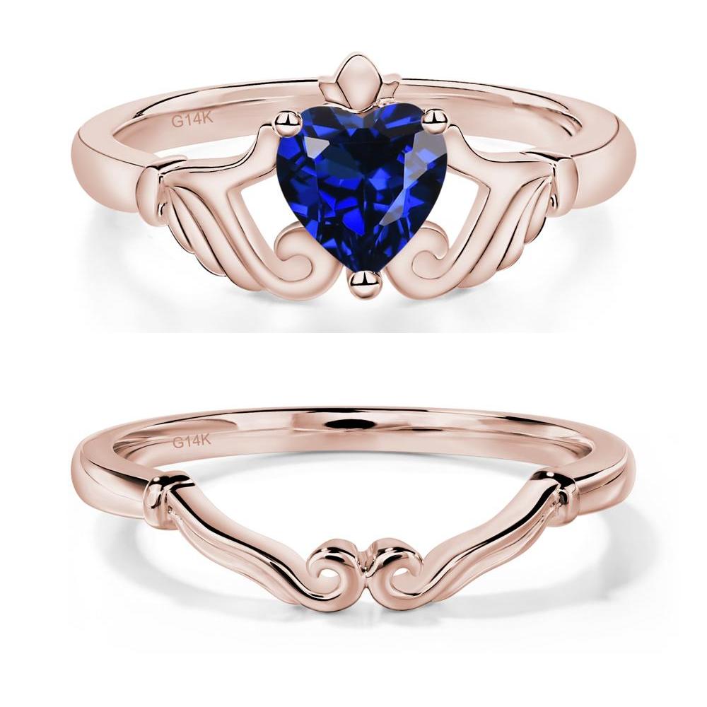 Sapphire Claddagh Engagement Ring - LUO Jewelry #metal_xxxxx