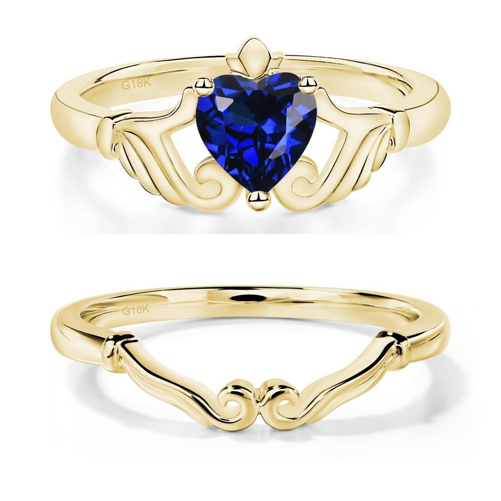 Sapphire Claddagh Engagement Ring - LUO Jewelry #metal_xxxxx