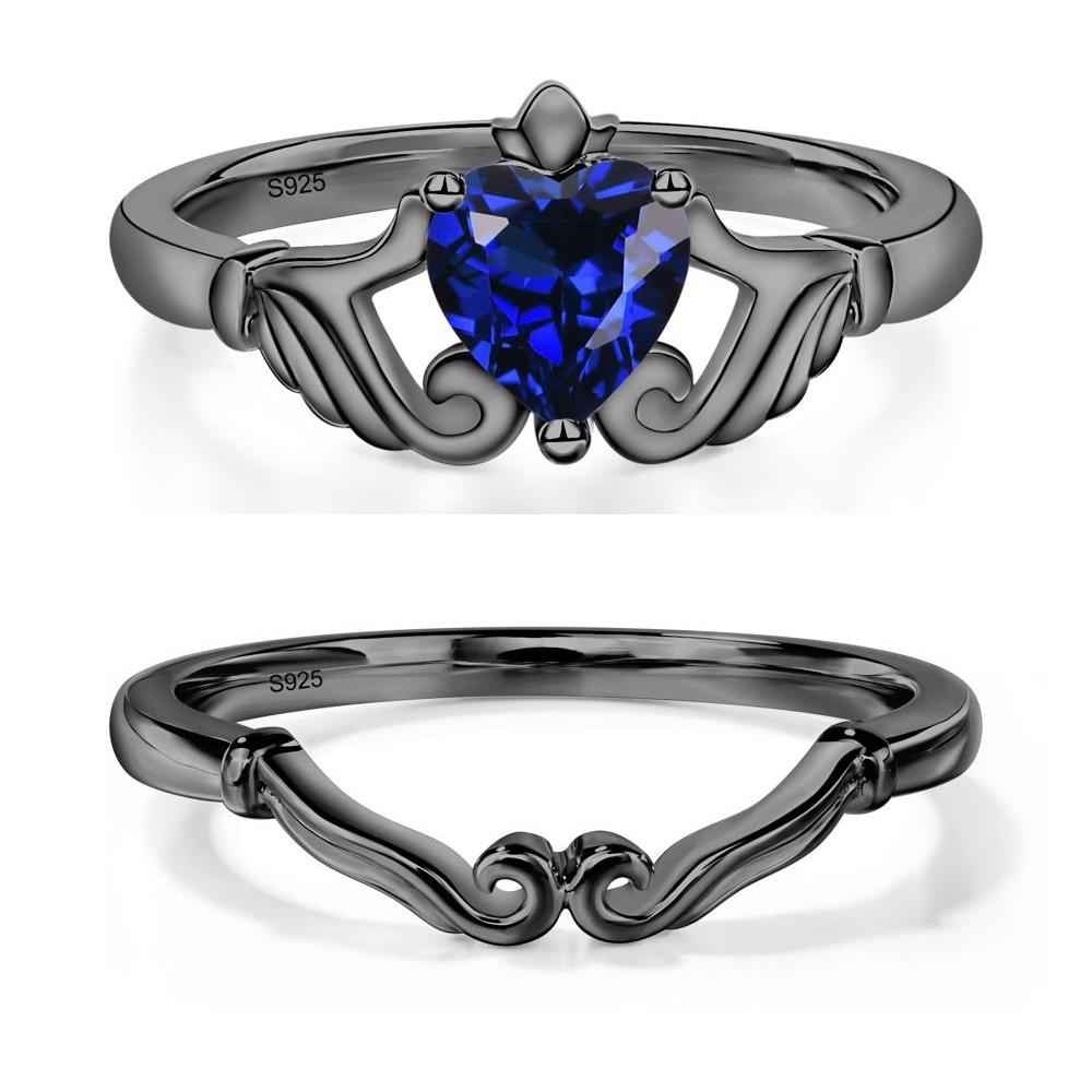 Sapphire Claddagh Engagement Ring - LUO Jewelry #metal_xxxxx