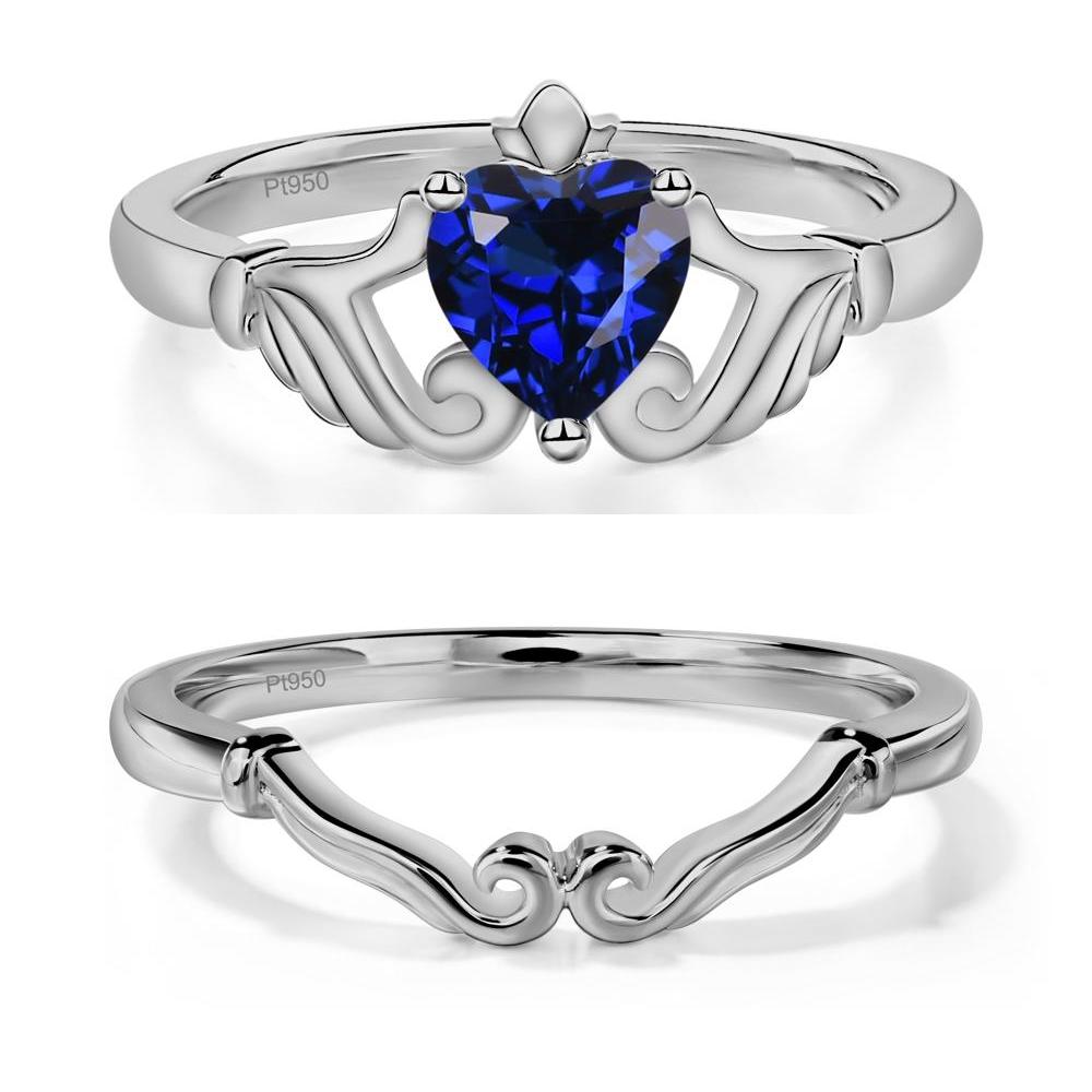 Sapphire Claddagh Engagement Ring - LUO Jewelry #metal_xxxxx