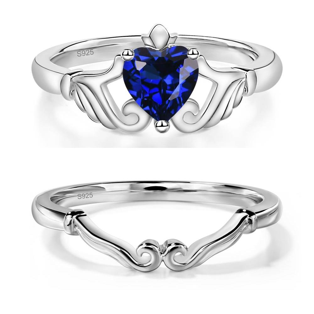 Sapphire Claddagh Engagement Ring - LUO Jewelry #metal_xxxxx