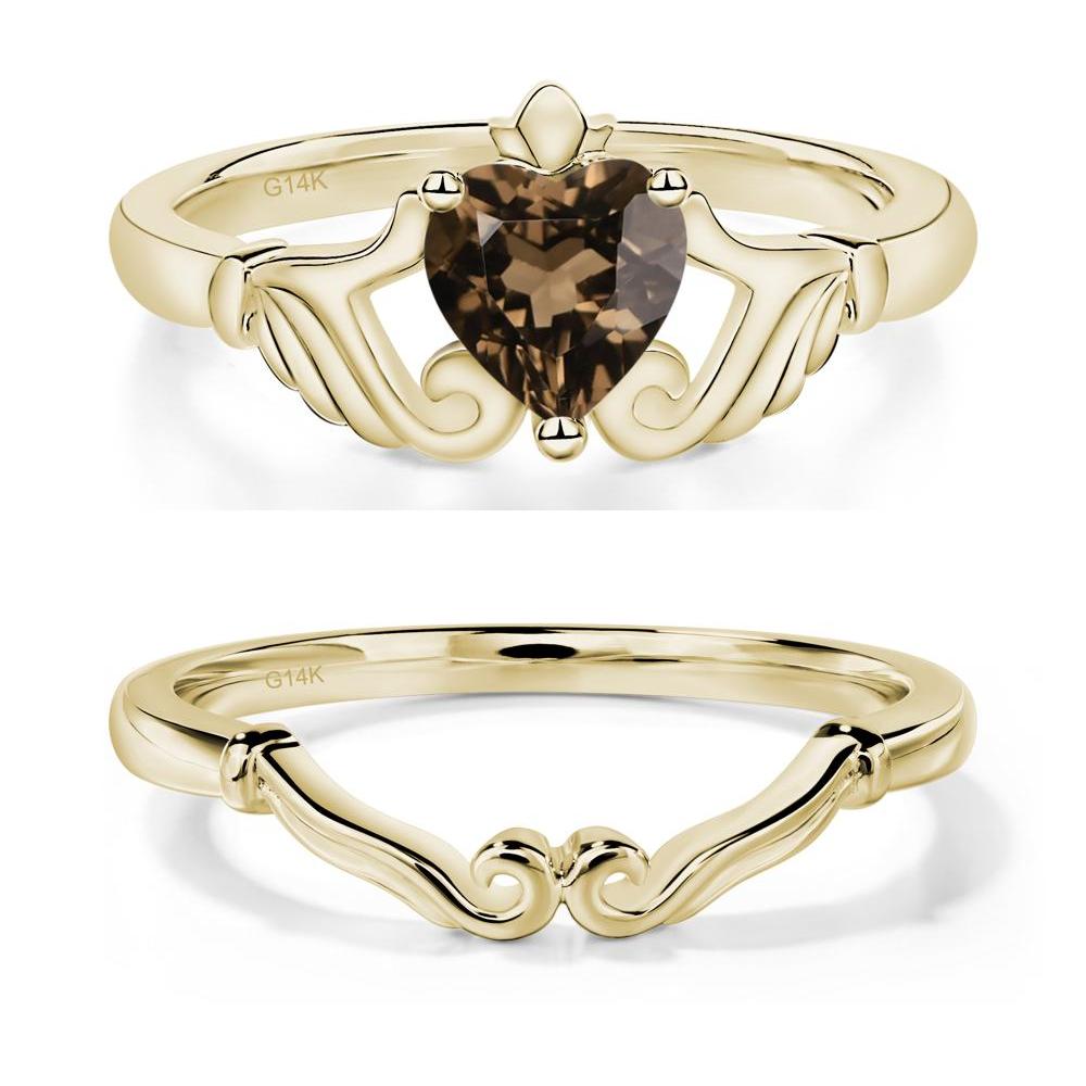 Smoky Quartz Women's Claddagh Ring - LUO Jewelry #metal_xxxxx