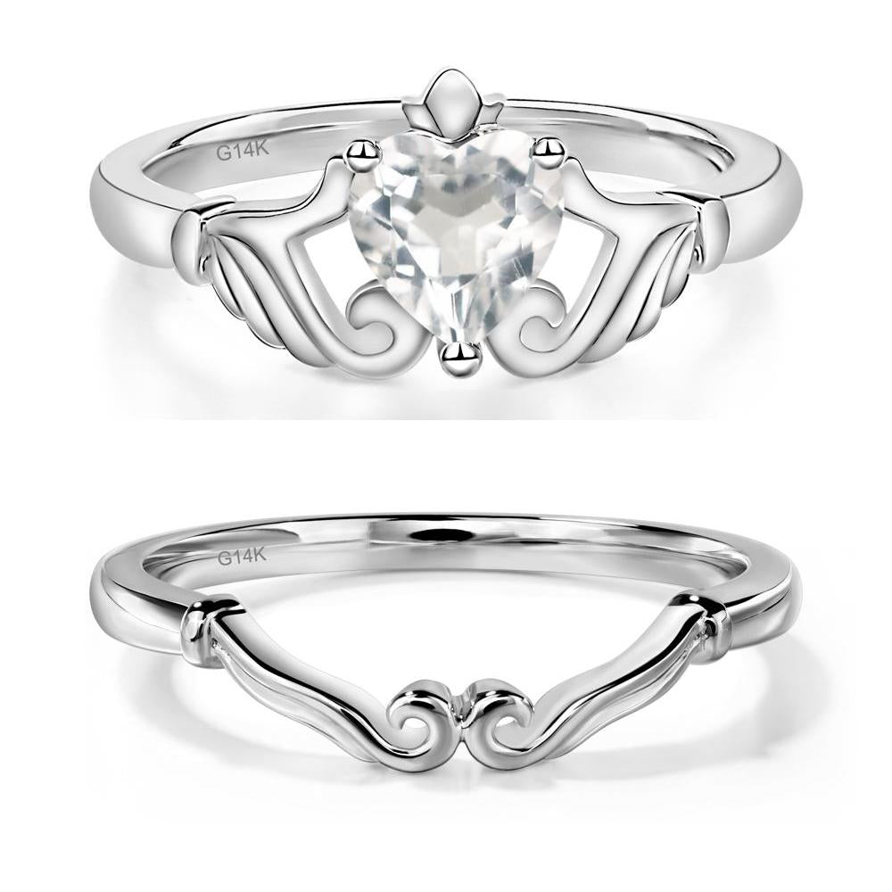 White Topaz Claddagh Ring - LUO Jewelry #metal_xxxxx