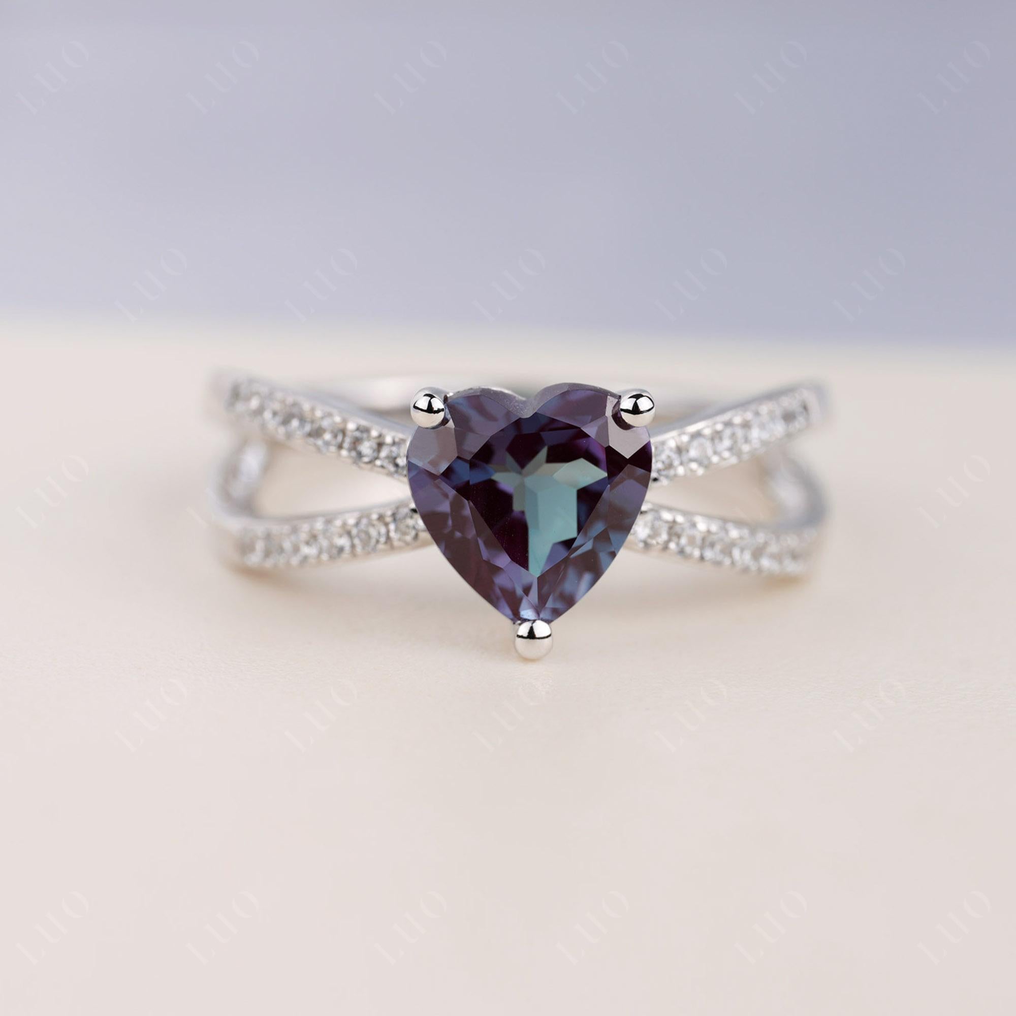 Alexandrite Split Band Ring - LUO Jewelry 