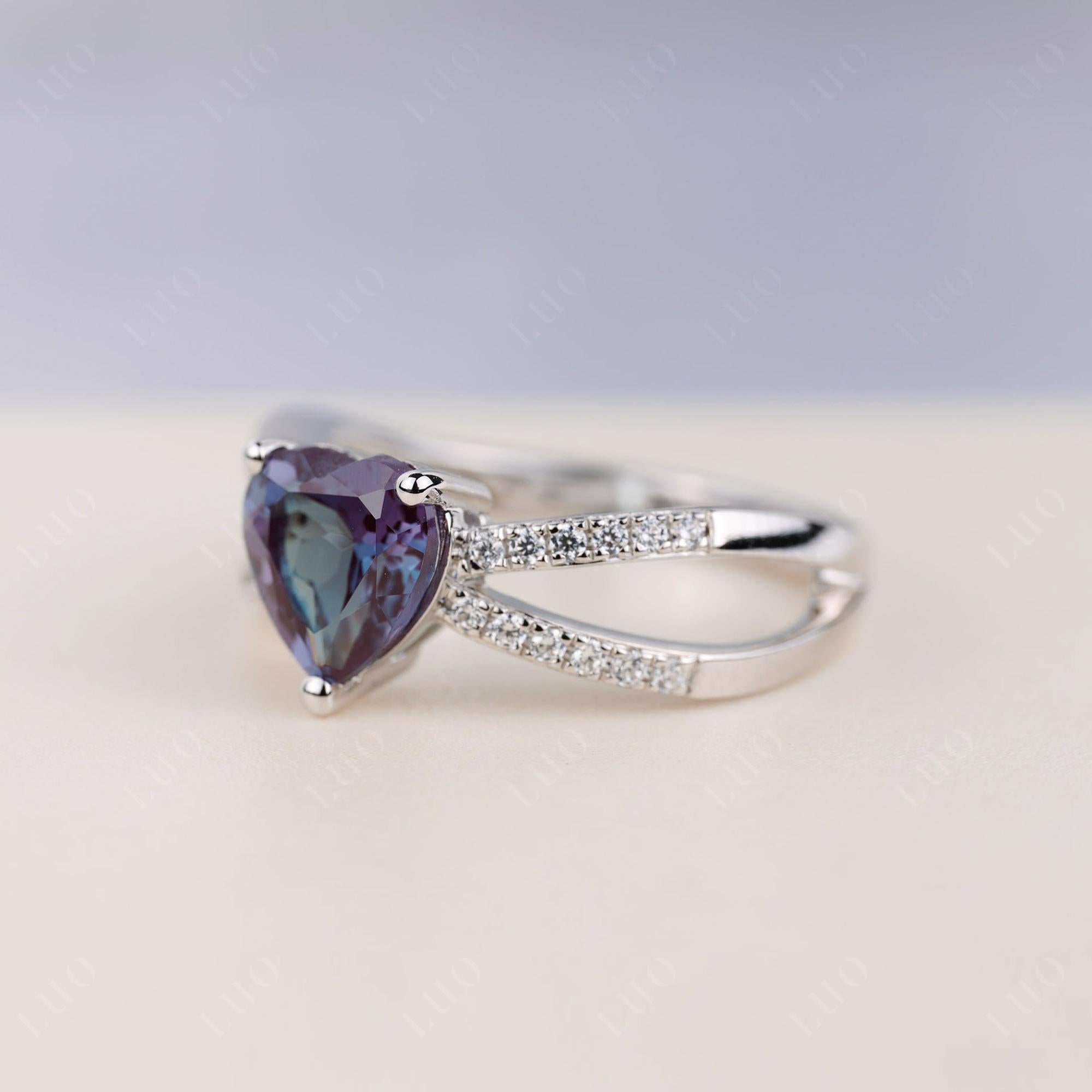 Alexandrite Split Band Ring - LUO Jewelry 