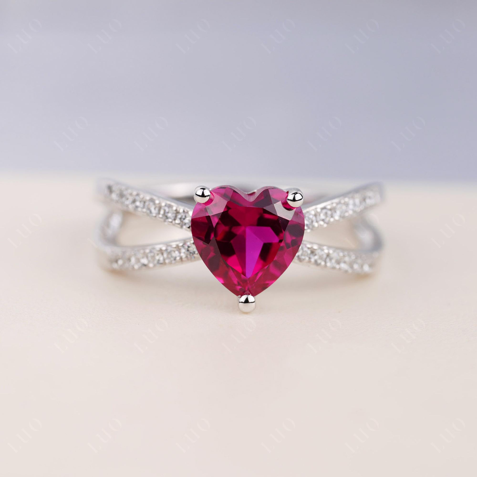 Ruby Split Band Ring - LUO Jewelry 