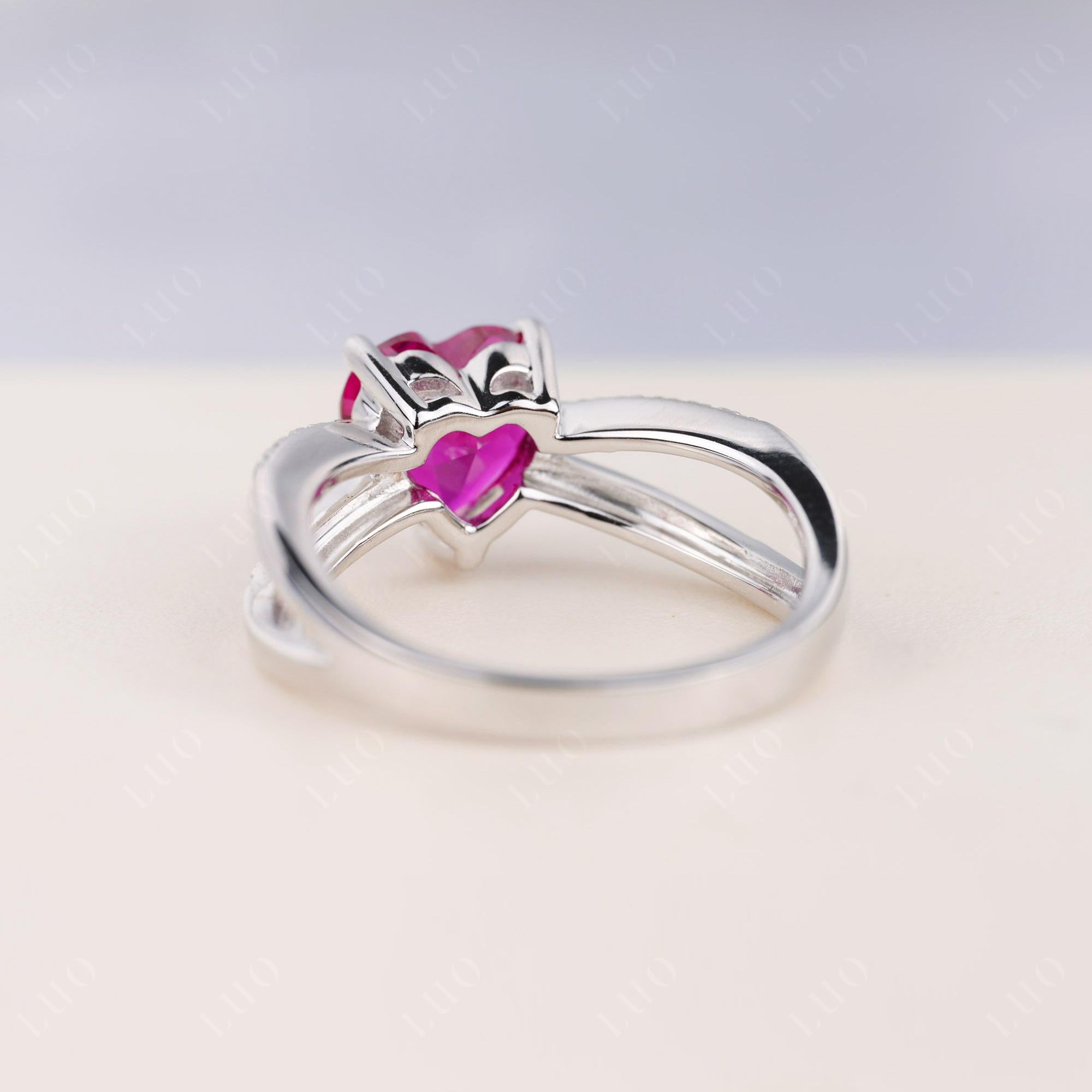 Ruby Split Band Ring - LUO Jewelry 