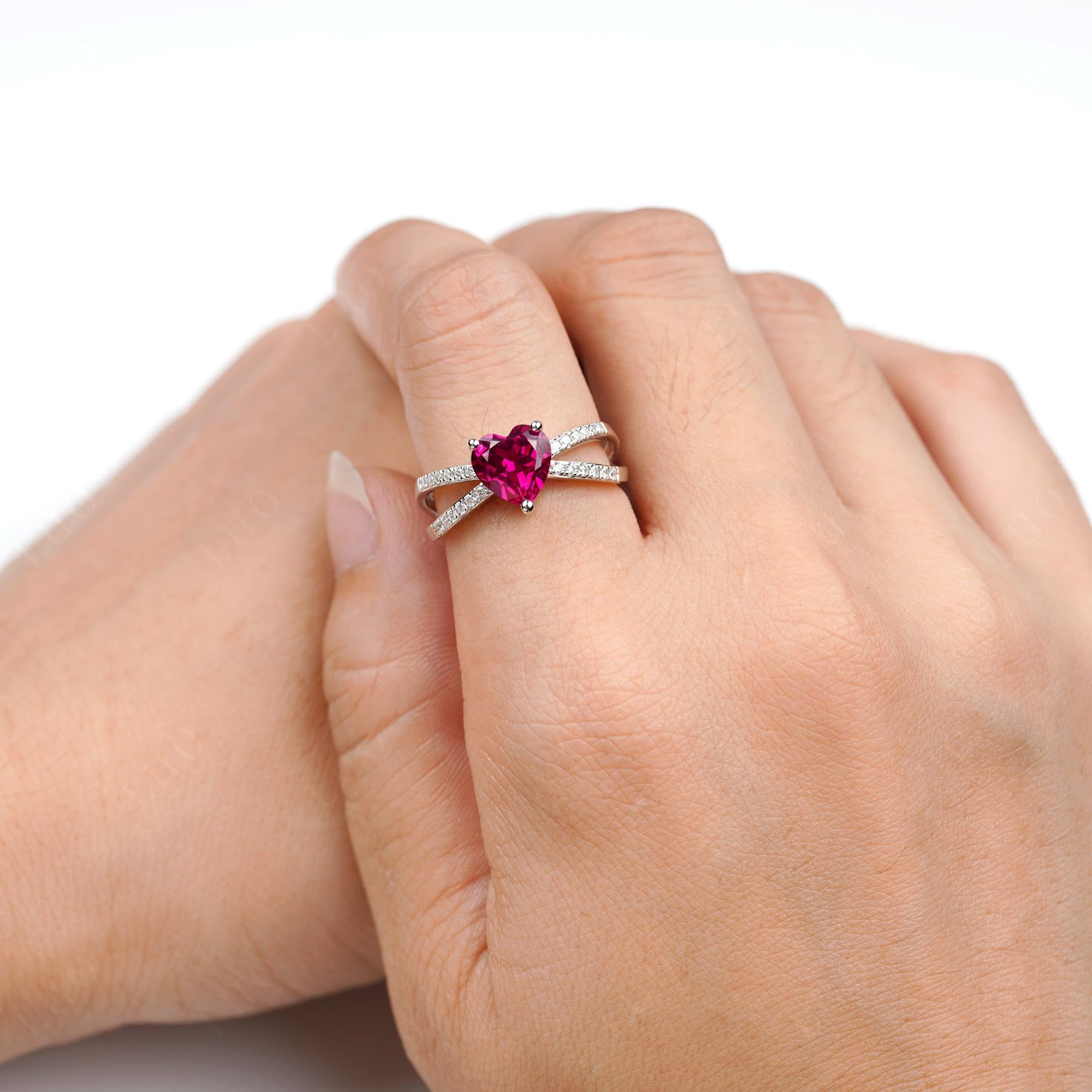 Ruby Split Band Ring - LUO Jewelry 