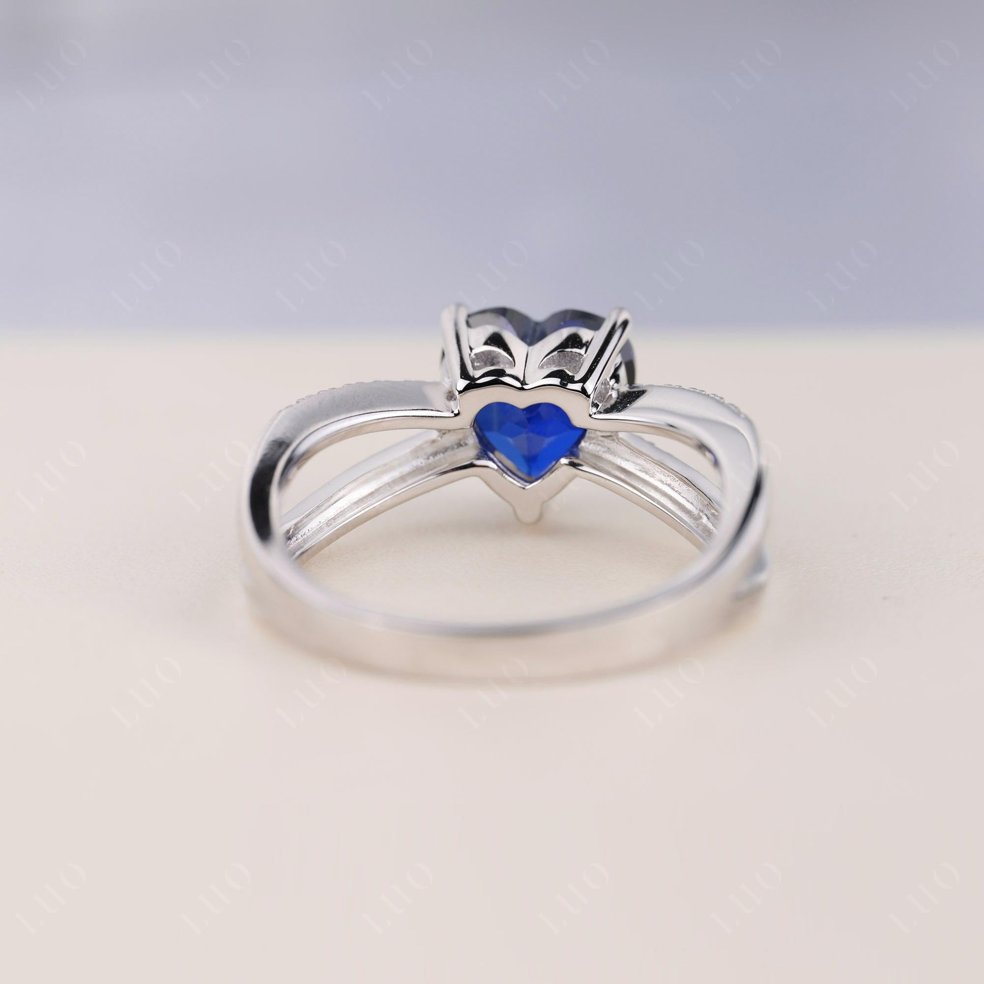 Sapphire Split Band Ring - LUO Jewelry 