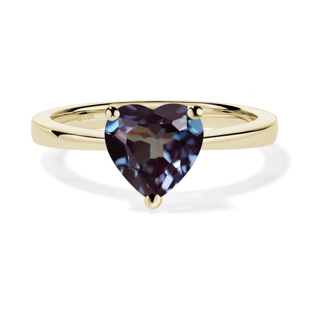 Heart Shaped Alexandrite Solitaire Ring - LUO Jewelry #metal_14k yellow gold