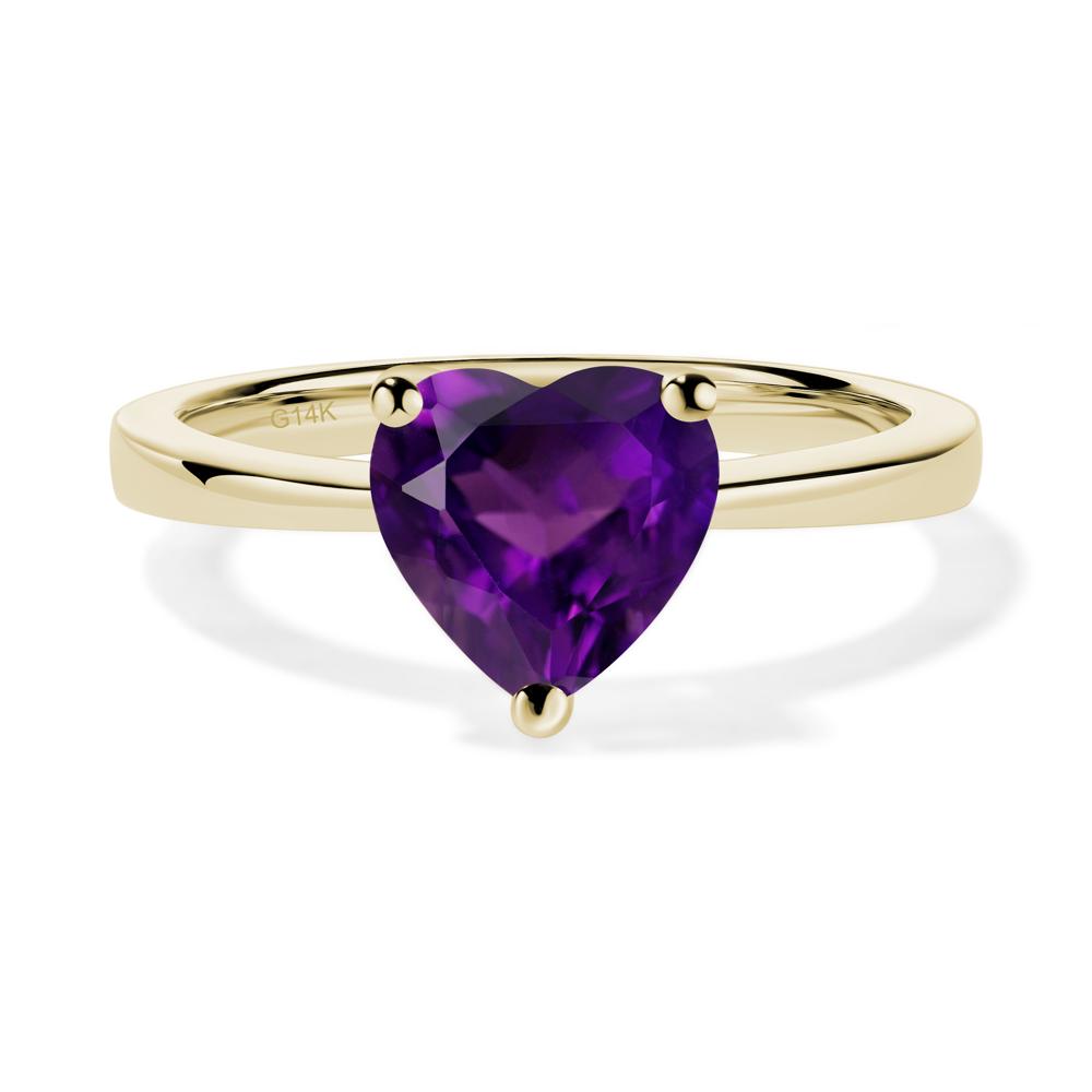 Heart Cut Amethyst Ring - LUO Jewelry #metal_14k yellow gold