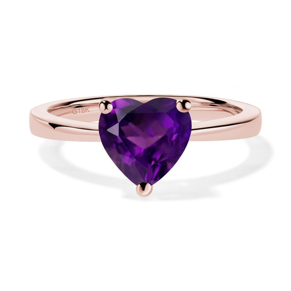 Heart Cut Amethyst Ring - LUO Jewelry #metal_18k rose gold