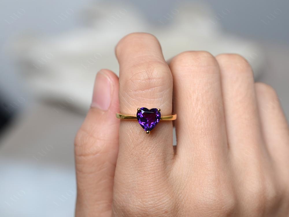 Heart Cut Amethyst Ring - LUO Jewelry 