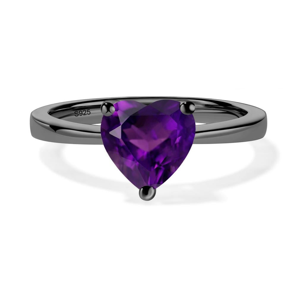 Heart Cut Amethyst Ring - LUO Jewelry #metal_black finish sterling silver