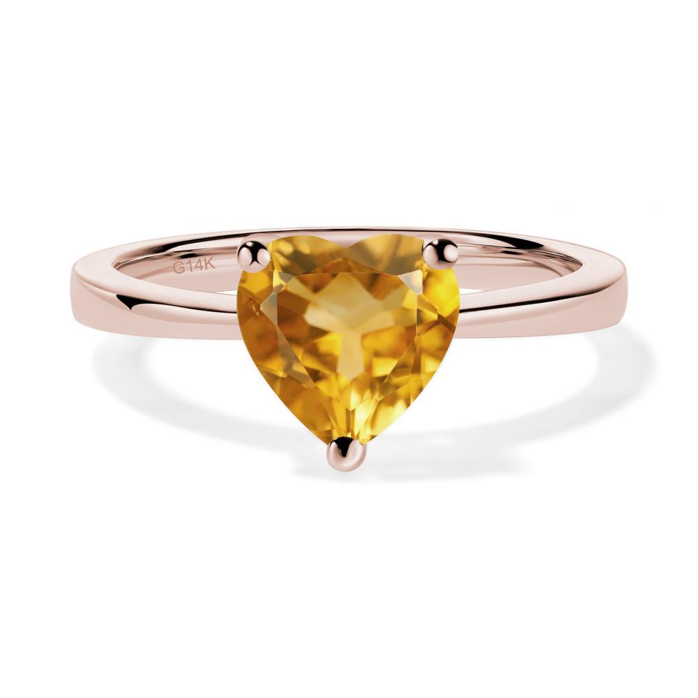 Heart Cut Citrine Ring - LUO Jewelry #metal_14k rose gold