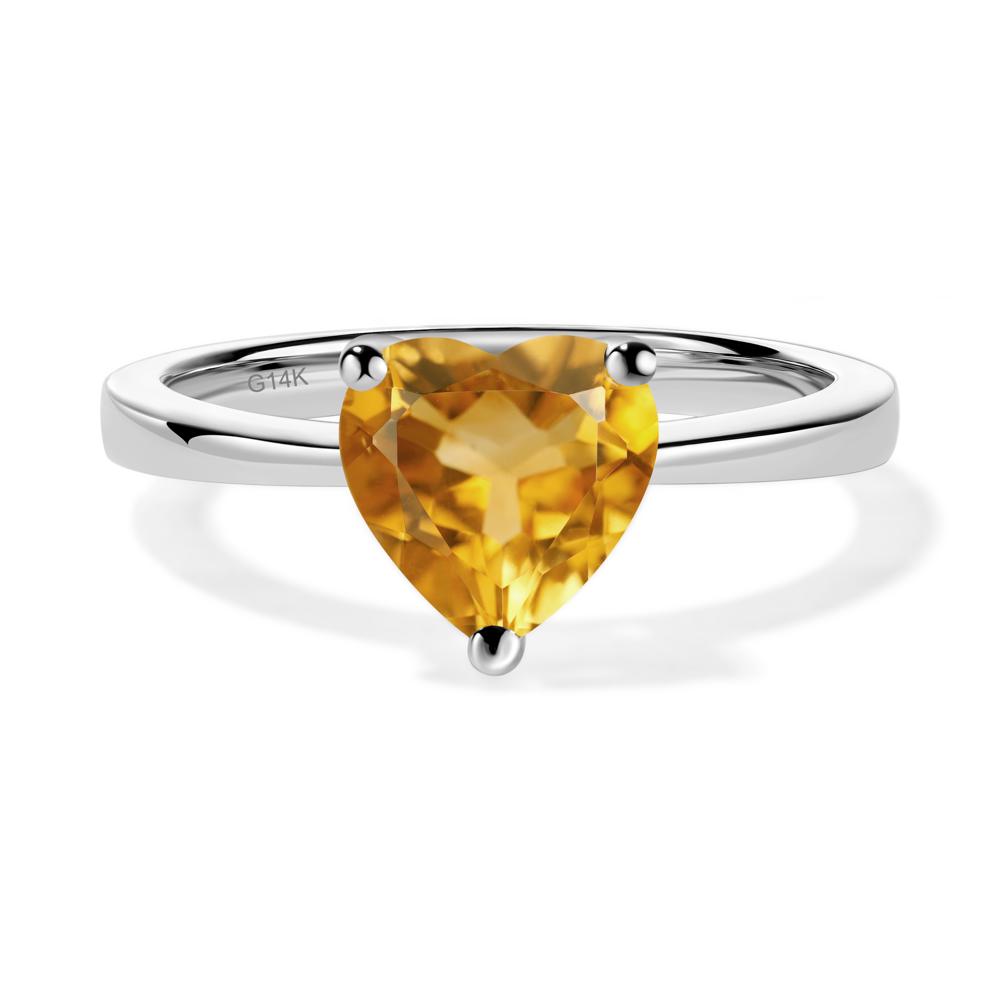 Heart Cut Citrine Ring - LUO Jewelry #metal_14k white gold