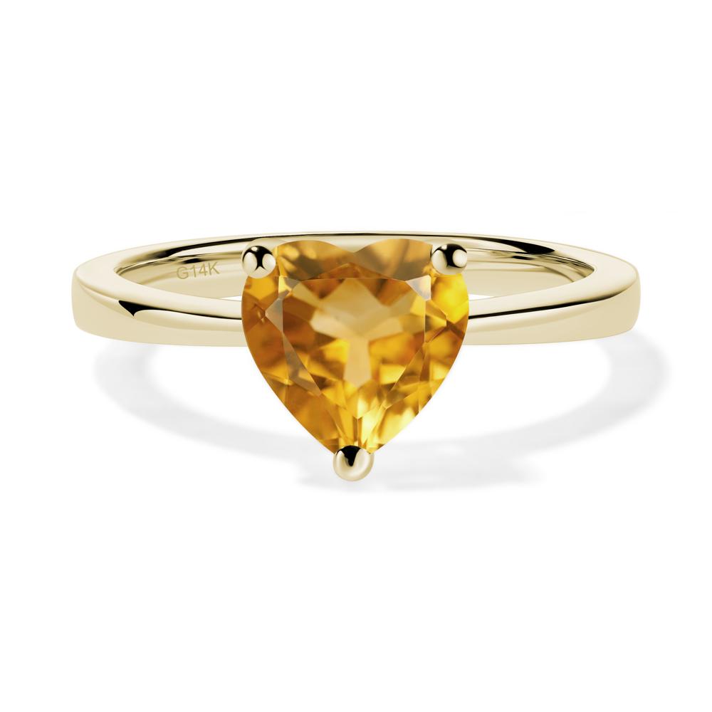 Heart Cut Citrine Ring - LUO Jewelry #metal_14k yellow gold