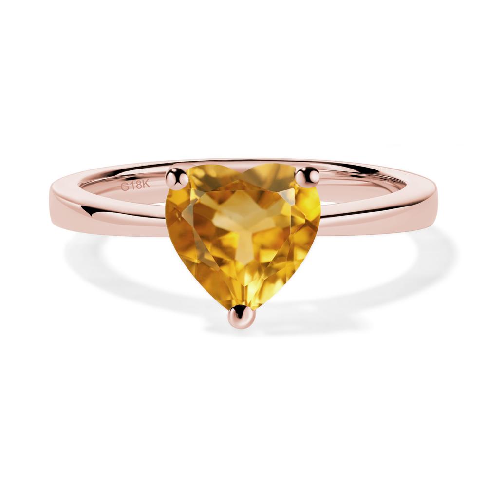 Heart Cut Citrine Ring - LUO Jewelry #metal_18k rose gold