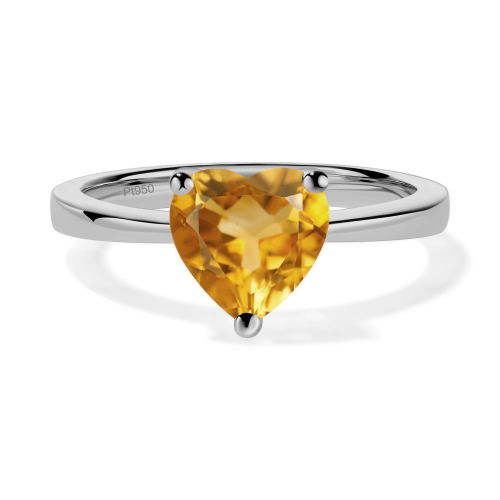 Heart Cut Citrine Ring - LUO Jewelry #metal_platinum