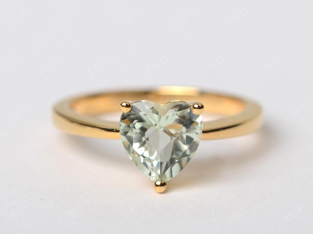 Heart Cut Green Amethyst Ring - LUO Jewelry 