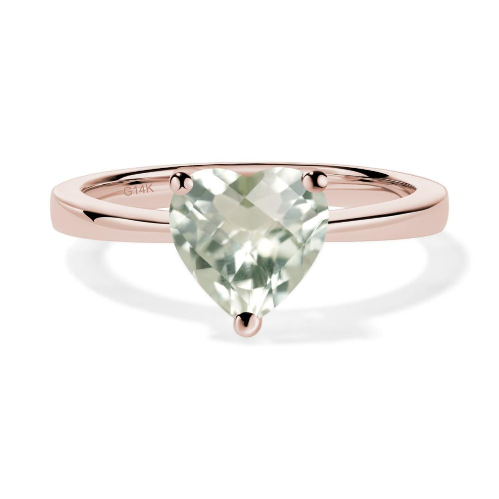 Heart Cut Green Amethyst Ring - LUO Jewelry #metal_14k rose gold