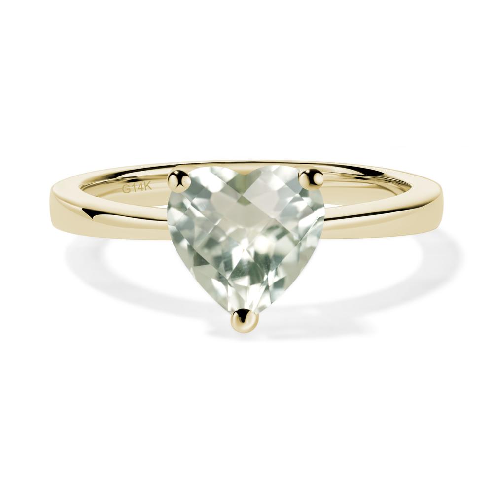 Heart Cut Green Amethyst Ring - LUO Jewelry #metal_14k yellow gold