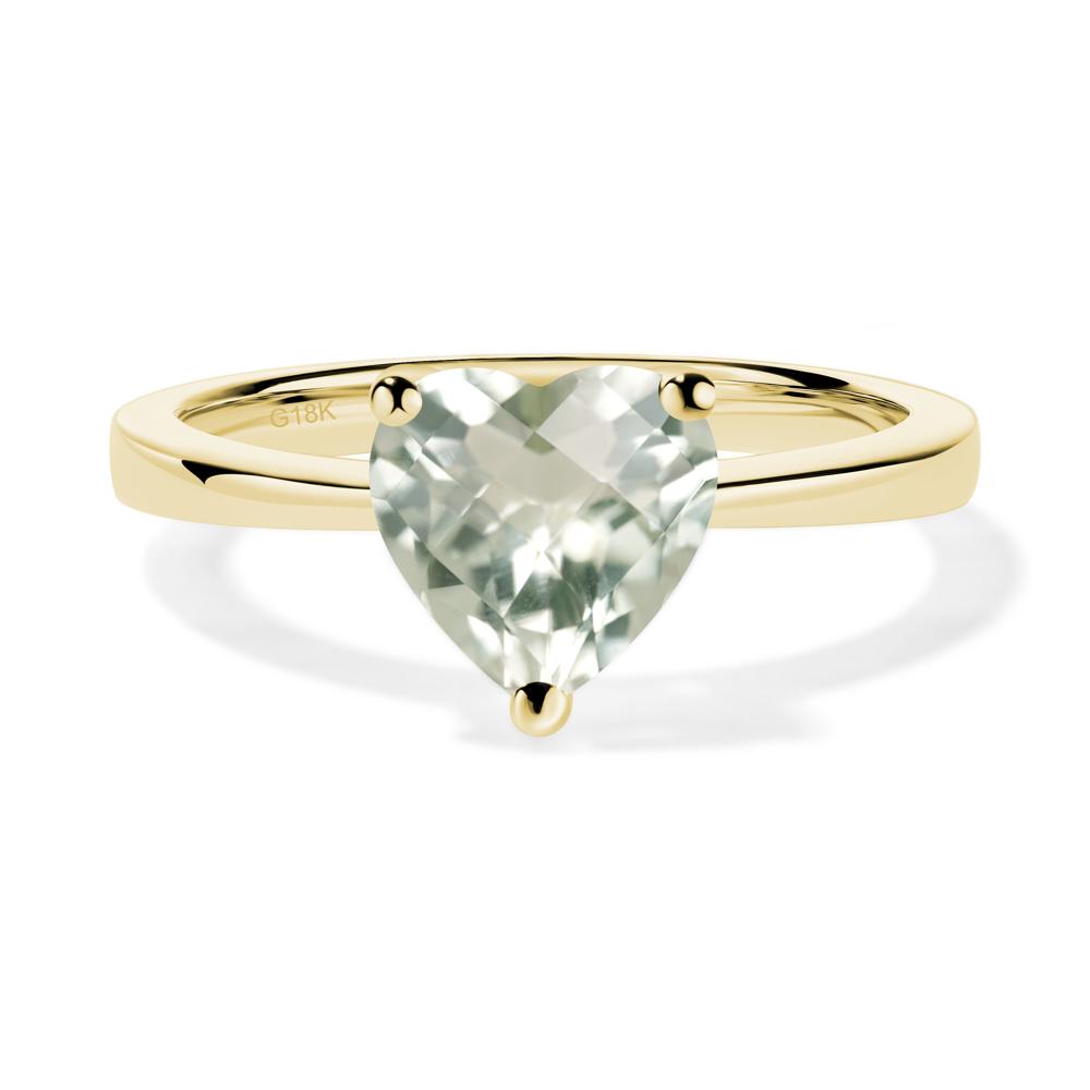 Heart Cut Green Amethyst Ring - LUO Jewelry #metal_18k yellow gold